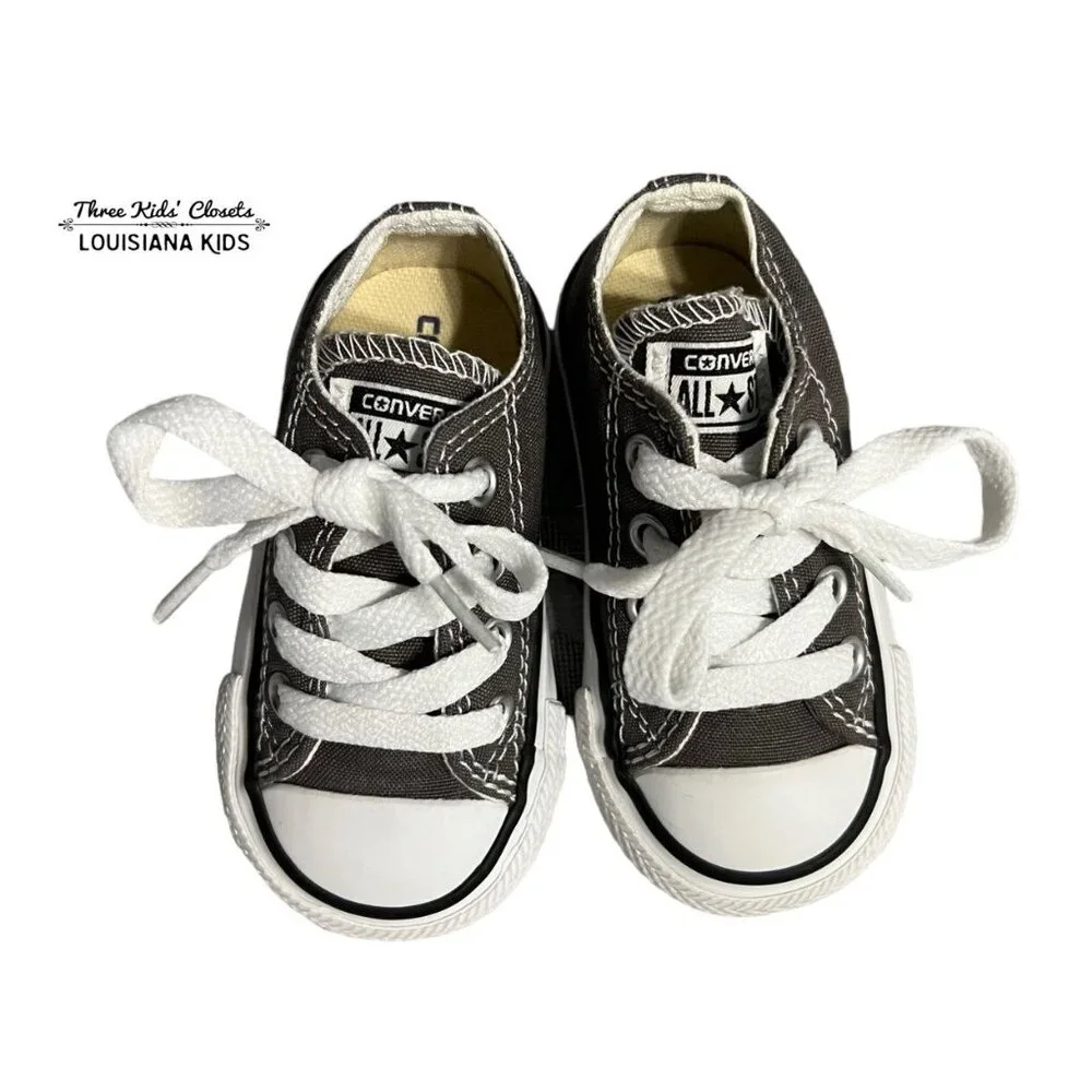 Converse All-Star Sz 4 Grey Canvas Sneakers